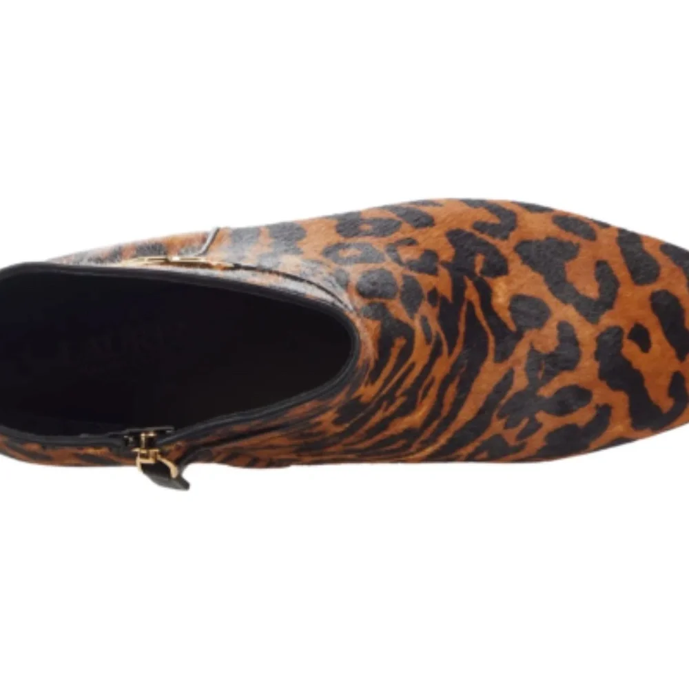 Lauren Ralph Lauren Wynne III CALF HAIR Ankle Zipper Booties Boot leopard SIZE 6 - Picture 6 of 7